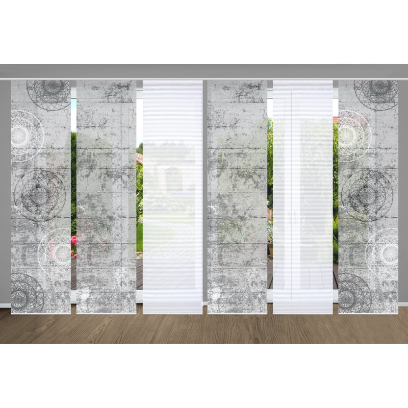 Semi Sheer Sliding Panel, in Grey