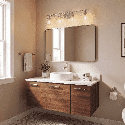 Hegland Dimmable Vanity Light in Warm Brass
