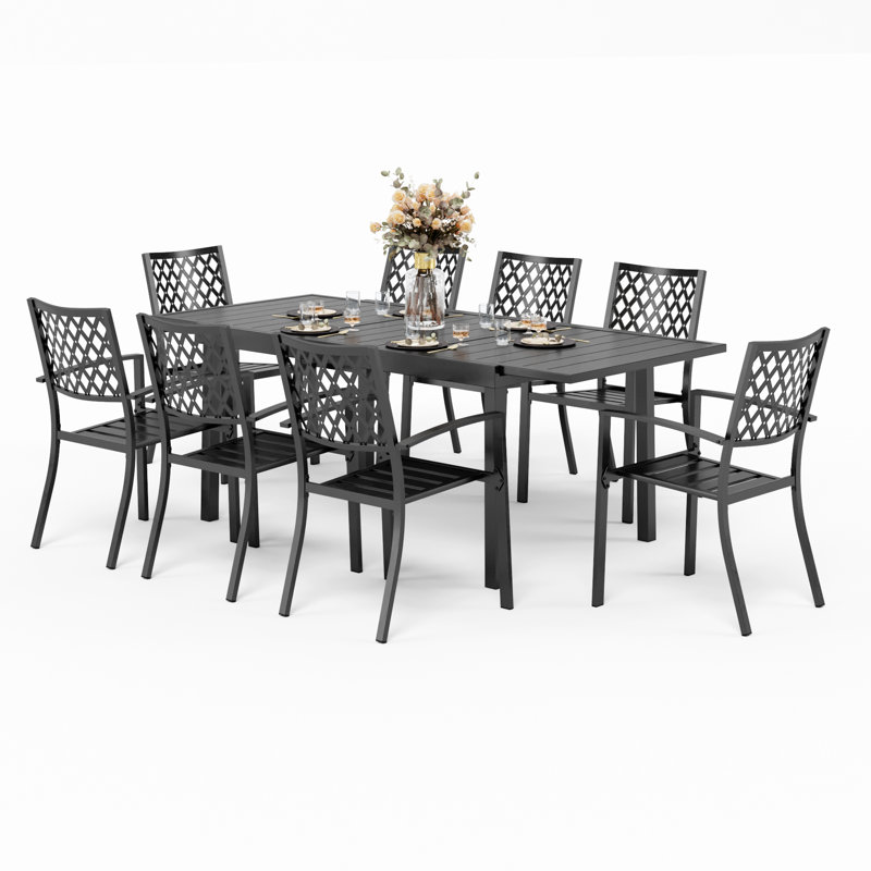 8 - Person Patio Dining Set with Rectangular Table