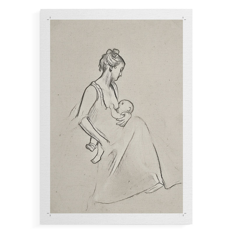 Croquis rétro Lxxvi - impression sur toile seulement - non encadrée, H 48 po x l 32 po