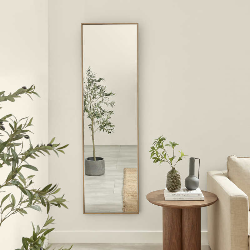 Struan Wooden Rectangle Full Length Bedroom Hallway Mirror - Scandi Elegant Style, 170 cm H x 50 cm W, Oak
