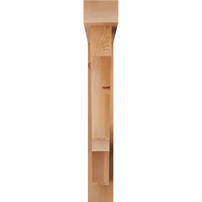 5 1/2"W x 38"D x 38"H Balboa Block Smooth Bracket w/ Offset Brace, Western Red Cedar, 38 x 38