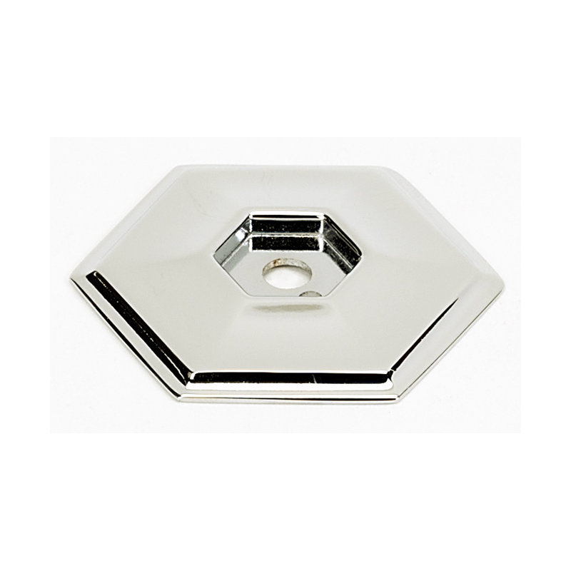 Nicole Metal Knob Backplate, Polished Nickel