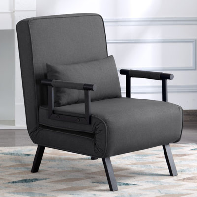George Oliver 26” Folding Arm Chair Lounge 4-in-1 Convertible Sofa Bed