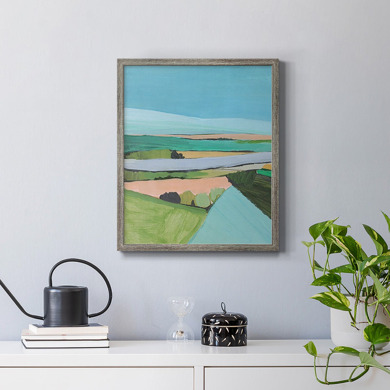 Toile encadrée de qualité campagne brillante de couleur vive - prête à être accrochée, Argent patiné, H 24 po x l 20 po