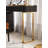Maurece Solid and Manufactured Wood Glass Top Makeup Vanity with Power Outlet-941805283