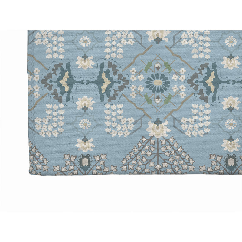 Tapis de bureau léger antidérapant Tilly, Bleu ciel, L 7 pi x L 5 pi