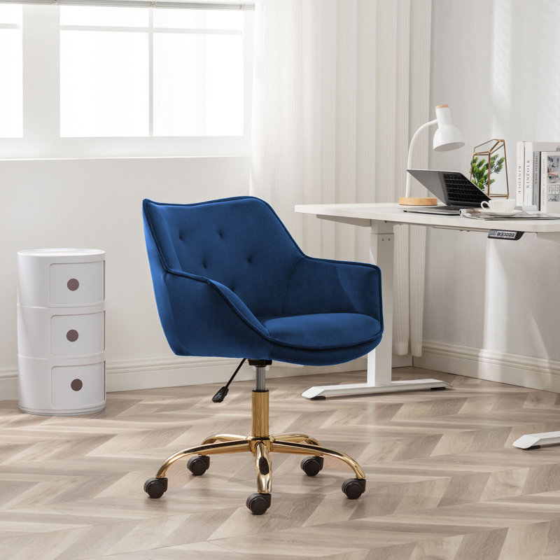 Velvet Office Chair, Blue