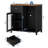 Coffee Bar Cabinet with Fridge Space, Mini Fridge Stand, Black