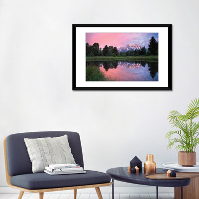 " Grand Teton Range and Cloudy Sky at Schwabacher Landing, Grand Teton National Park, Wyoming I " Print