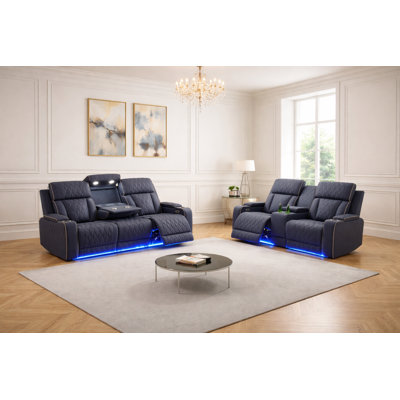 Brady-2- Piece Upholstered Power Reclining Living Room Sofa Set