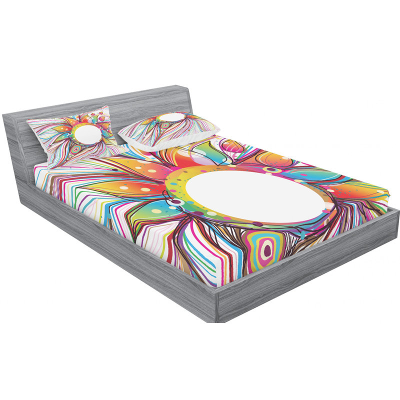 Microfiber Patterned Sheet Set, Full Fitted Sheet with 2 Pillowcases