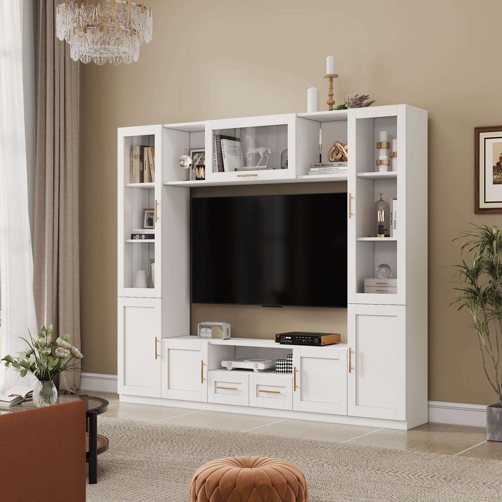 Mercer41 Tarajee Wall Unit Entertainment Center for living room \u0026 Reviews |  Wayfair, image size:2000x2000