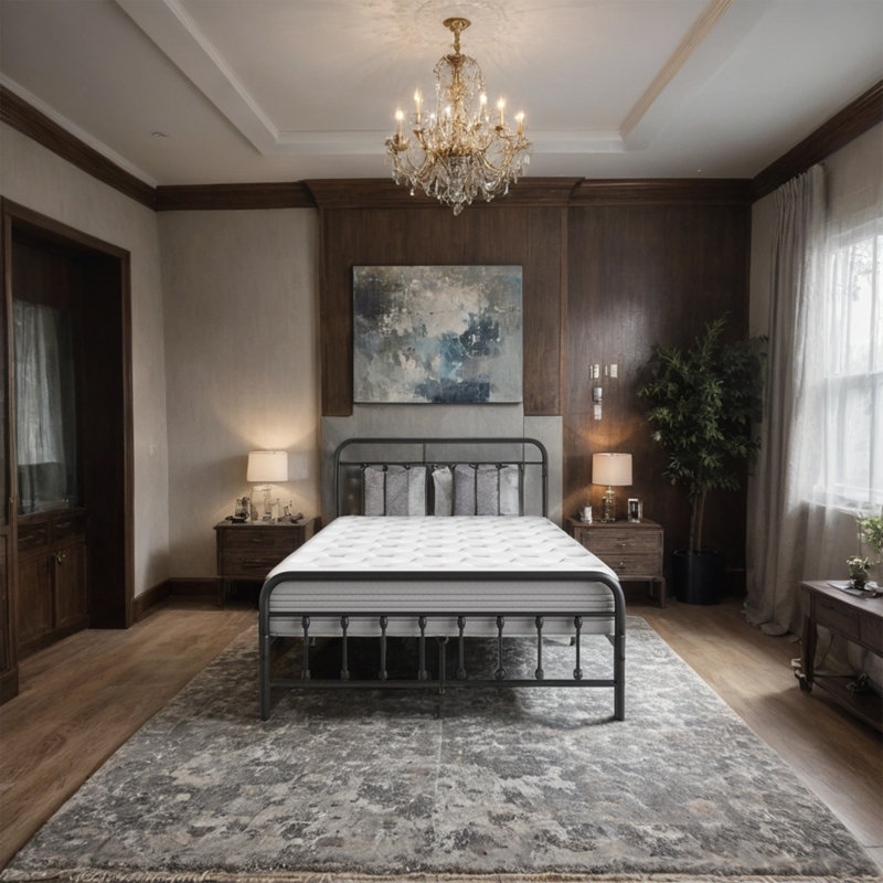 Lit plateforme Leighton, Queen, Black/Silver