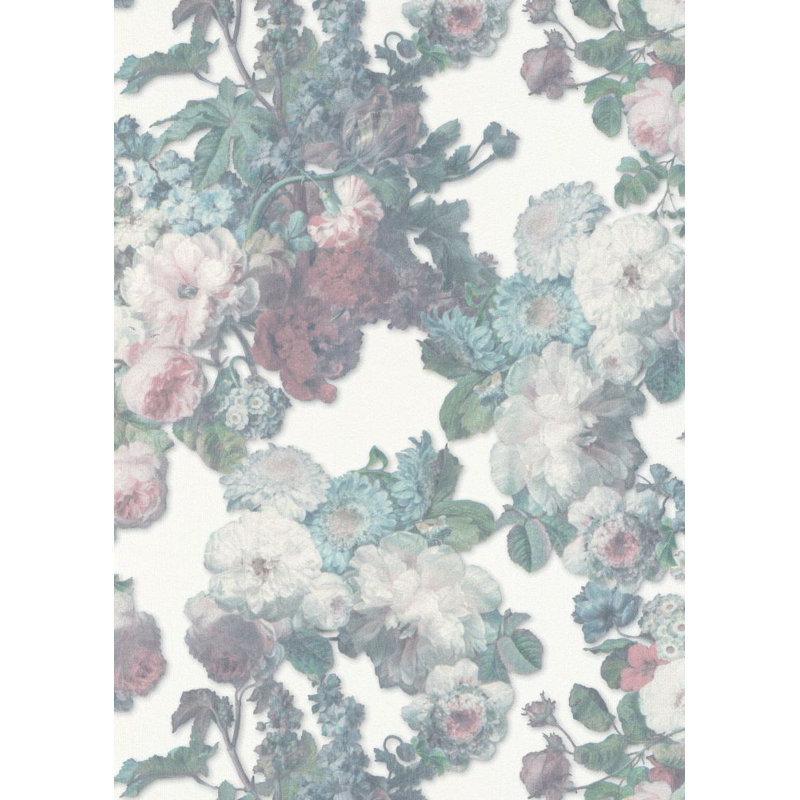 Rouleau de papier peint texturé L 33 pi x l 21 po, Beige / crème / bleu / lilas / vert
