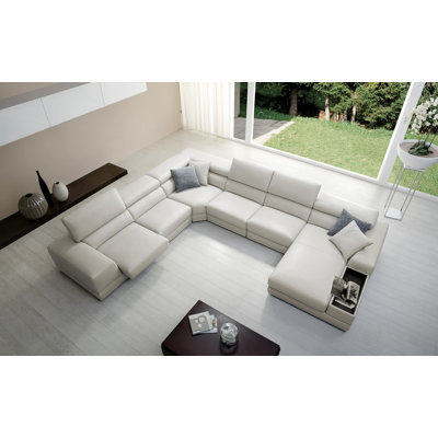 Canapé modulaire en cuir véritable Lorianne