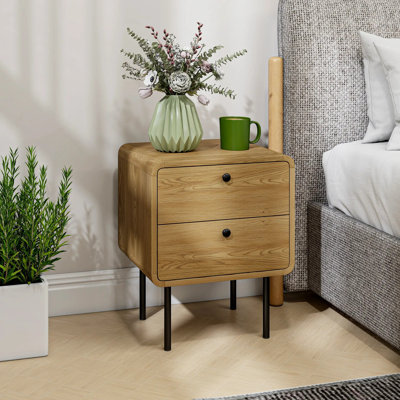 40cm W Steel Bedside Table