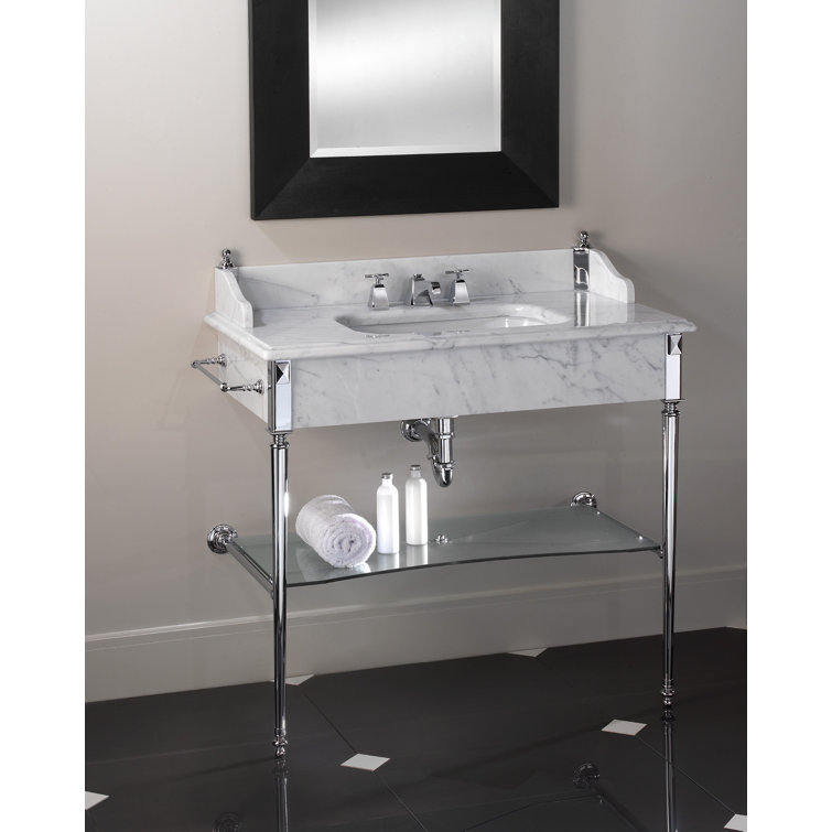 Madison Rectangular Console Bathroom Sink with Overflow