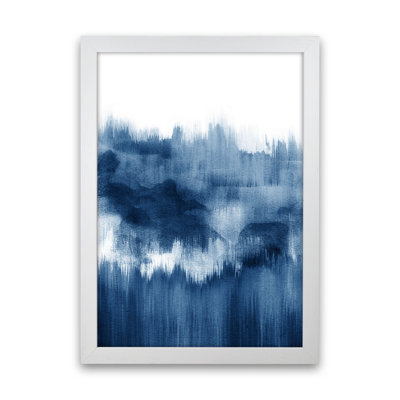 Blue Watercolour Brush Strokes - Print