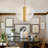 Modern LED Chandelier Plated Brass Drop Ceiling Light for Living Room, Dining Room, and Foyer
