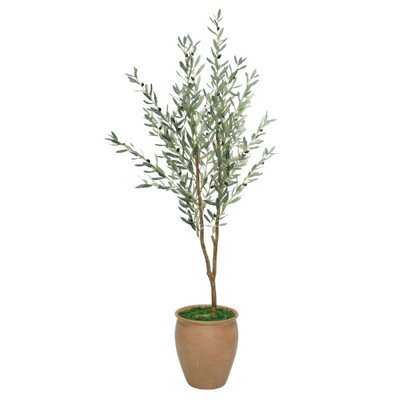 76" Faux Aadya in Terracotta Wash Ceramic Urn