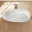 Baignoire autoportante Forma 67 po x 31 po en résine de pierre solide effet travertin avec tablette intérieure intégrée-137439490