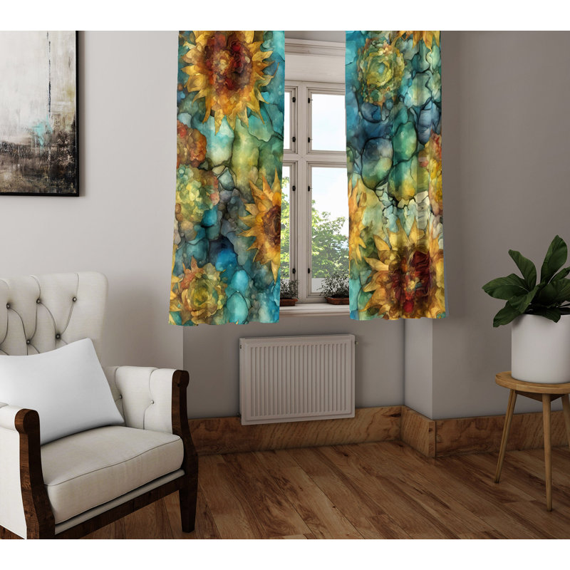Paire de rideaux semi-transparents en polyester Chanler, L 40 po x L 61 po