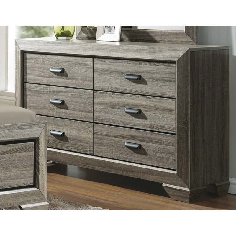 Aesir 59'' W 6 - Drawer Dresser with Mirror