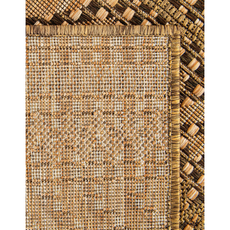 Tapis intérieur / extérieur brun clair Krickel, Rectangle 6 pi 1 po x 9 pi