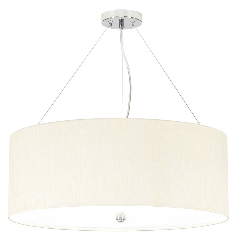 Ausilia 1 - Light Drum Pendant, Polished Chrome, 70cm H x 51cm W x 51cm D