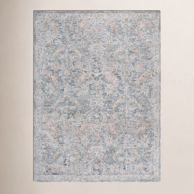 Teal Green Hand-Tufted Wool Oriental Rug