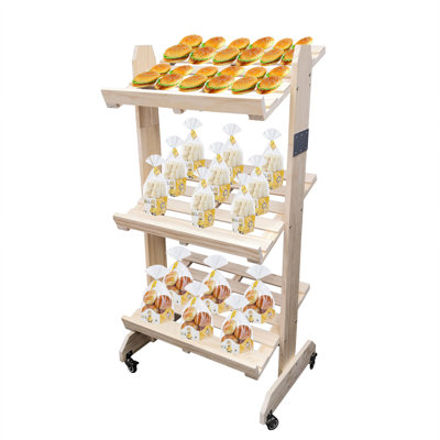 Support à panier en bois Fixturedisplays®