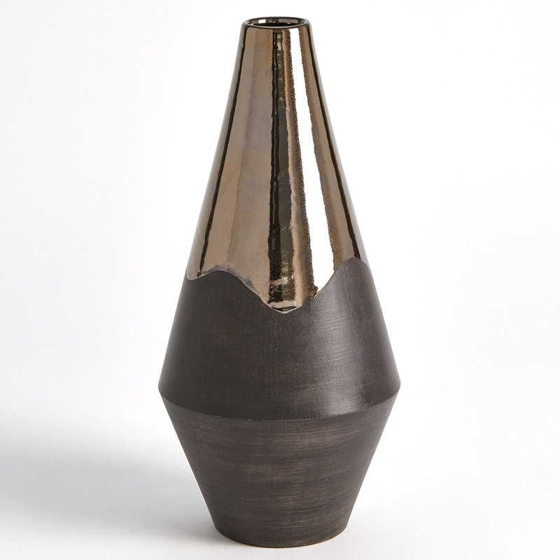 Handmade Earthenware Table Vase, 14.25" H x 7" W x 7" D