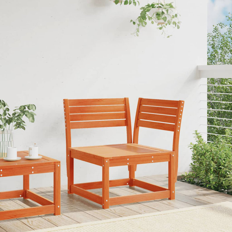 Vanita Wood Outdoor Lounge Chair, Wax Brown