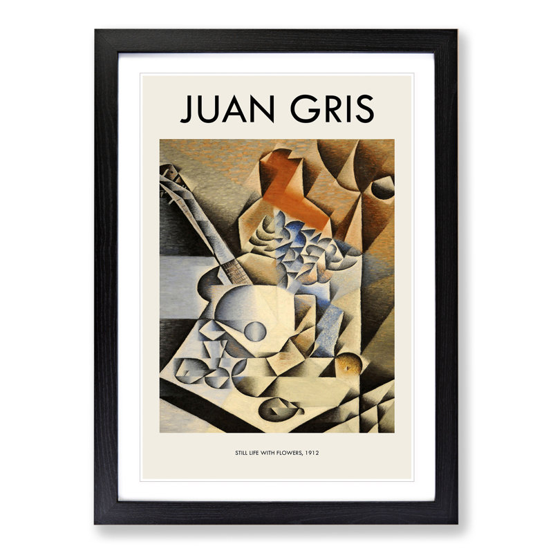 Still Life With Flowers by Juan Gris - Single Picture Frame Print, 65cm H x 48cm W x 2cm D, Black Framed