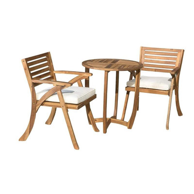 Hermosa kd wood dining set with cushions - elegant 5-piece outdoor furniture for patio, garden, or deck
