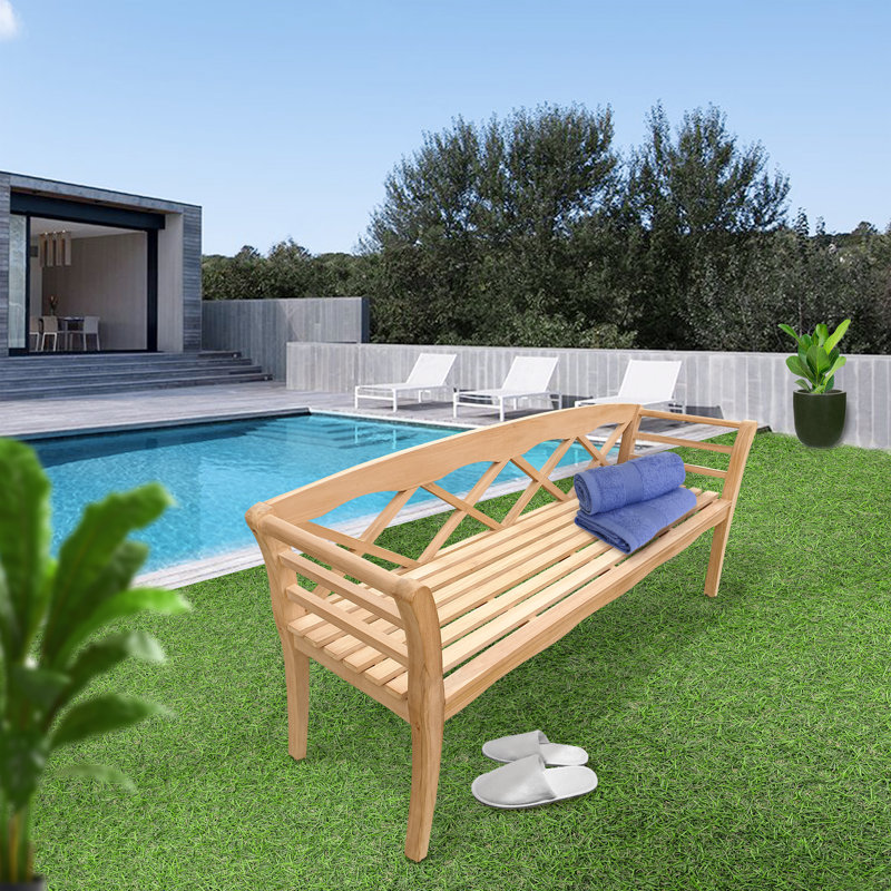Banc de jardin en bois de teck Nickos Montana