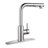 Pull Down Single Handle Kitchen Faucet With Deck Plate, Handles and Supply Lines-60743609