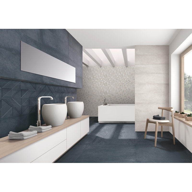 Cromat 10" x 30" Ceramic Wall Tile, Navy