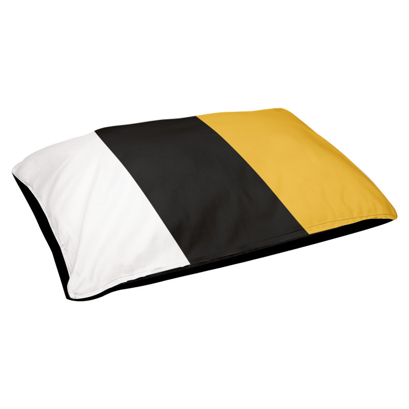 Coussin Oakland, Blanc / noir / or, Très grand (l 50 po x P 40 po x H 7 po)