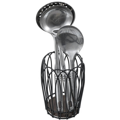 Metal Cylinder Utensil Crock