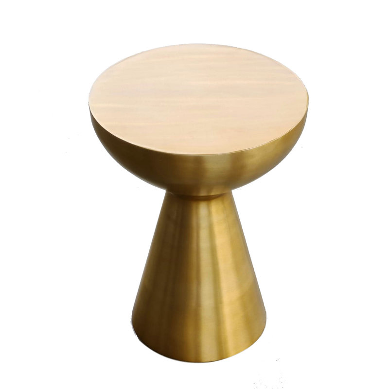 Beatrix Pedestal End Table, Light Brass