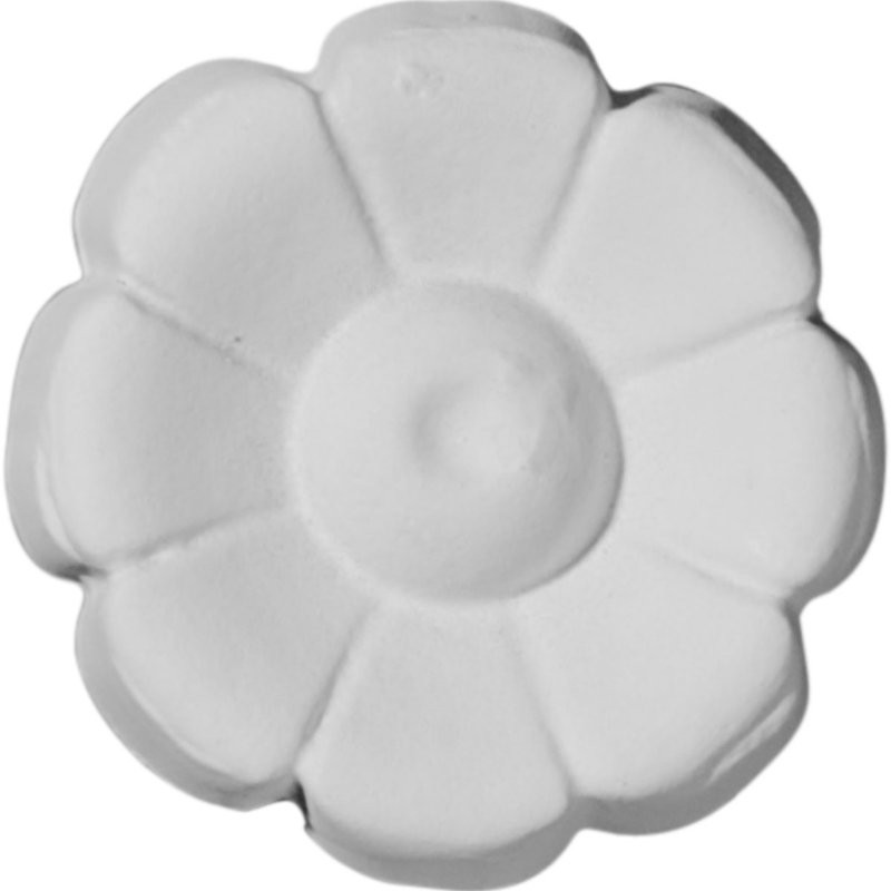 Flower 2.5'' H x 2.5'' W D Urethane Rosette Applique