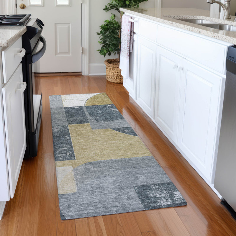 Premium Machine Washable Mehara AMF1692 Mid Century Rug, Runner 2'3" x 7'6"