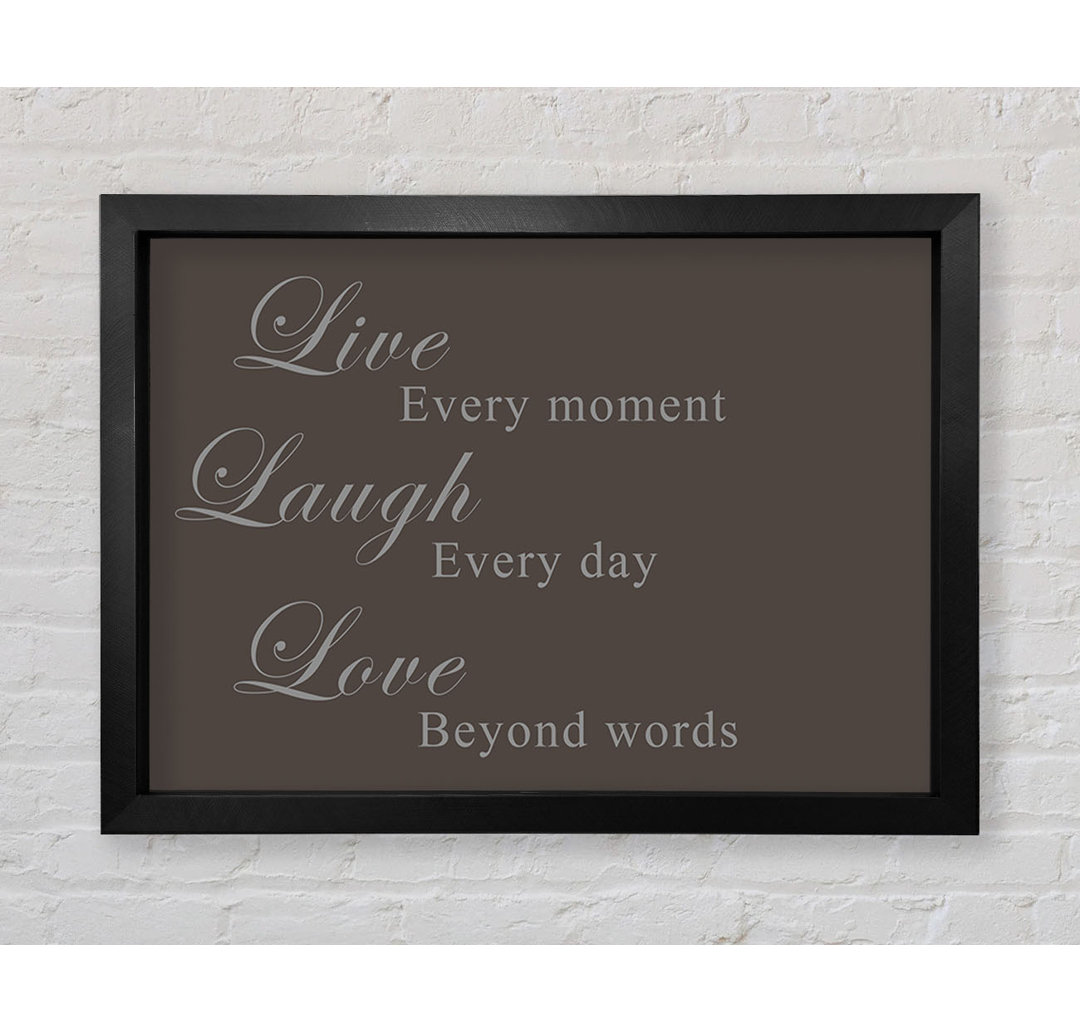 Gerahmtes Leinwandbild Love Quote Live Laugh Love White