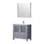 Meuble-lavabo de salle de bain 36 po X P 18,25 po D, dessus en céramique, ensemble de robinet et Miroir