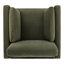 Chaise d'appoint contemporaine rembourrée avec pieds en bois massif Moira