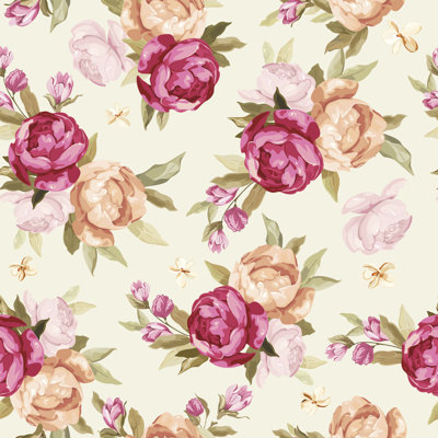 Vandergrift Peony Pattern 1 Piece Wrapped Canvas Wall Art