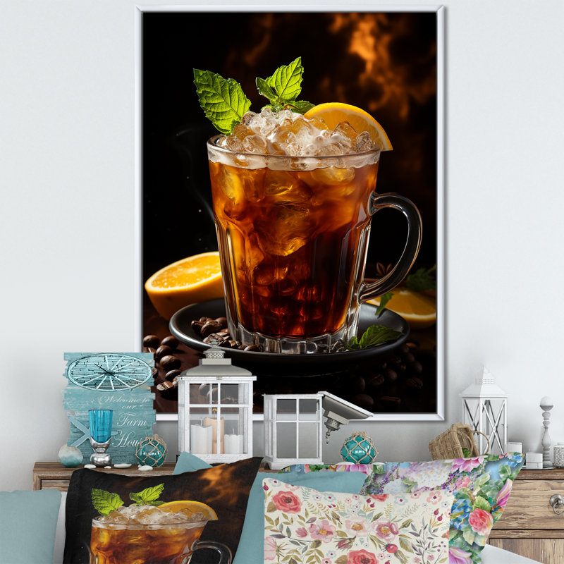 Cuba Aroma Coffee Harmony III - impression, H 20 po x l 12 po x P 1 po, Cadre flottant blanc