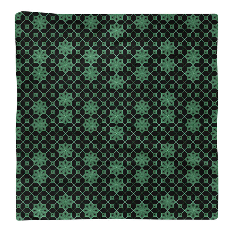 Serviette de coton à treillis classique, Vert / Noir, H 0,1 po x l 10 po x P 10 po, Sergé de coton